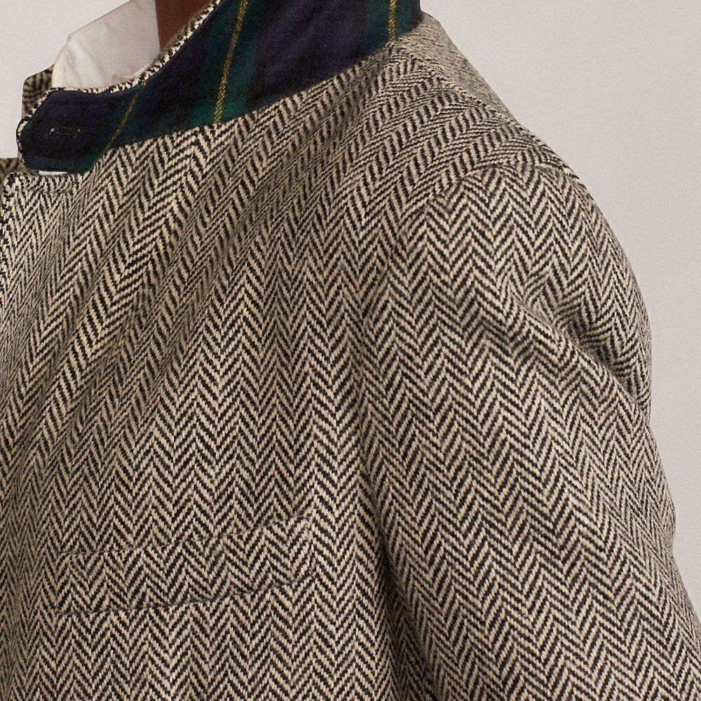 Ralph Lauren Collection Black & Cream Herringbone Wool Tweed Blazer - Picture 13 of 17
